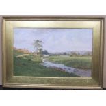 large Cyril WARD (1863-1935) watercolour "In the lower valley of the Esk", original framed, 46 x