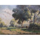 Felix Emile ANDREWS (1888-1975) oil on canvas "Cows sheltering from the mid-day sun", signed,