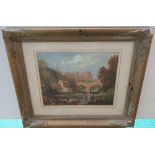 Small, Ivan TAYLOR (1946) oil "Richmond, Yorkshire" - requires restoration, signed, framed, 14 x