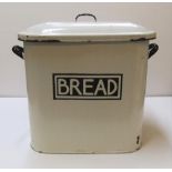 Vintage metal and enamel bread bin 40 cm x 32cm