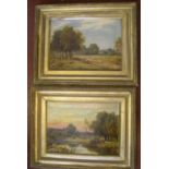 Pair of Robert Robin FENSON (act.1880-1920) 1894 landscape oils on canvas in original matching