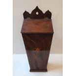 Mid 19thC wooden candle box, 40 cm high