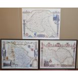 Collection of prints, framed and maps (7),