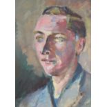 D J Lacroix 1940s oil on card "Head study of a Frenchman", signed, framed, 41 x 29 cm