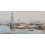 Charles William ADDERTON (1866-1944) 1920 PRINT "Port Madoc estuary scene", signed and