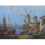 Bernard NINNES (1899-1971) oil on canvas, "Molinas de Mallorca", signed, original labels verso,