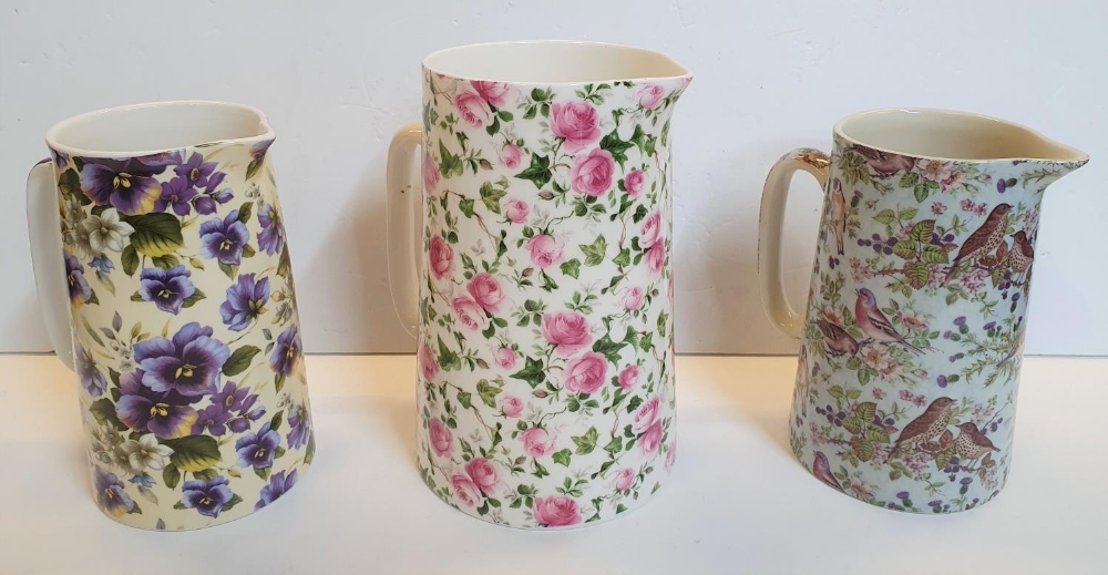 3 Staffordshire milk jugs with transfer printed patterns (2 Heron Cross Pottery, the other - Bild 2 aus 3