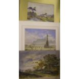 3 late 19th/early 20thC good quality watercolours by differing artists including 1 by William Clarke