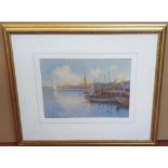 John Abernethy LYNAS-GRAY (1869-c.1940) 1906 watercolour "Arab harbour scene", signed and dated,