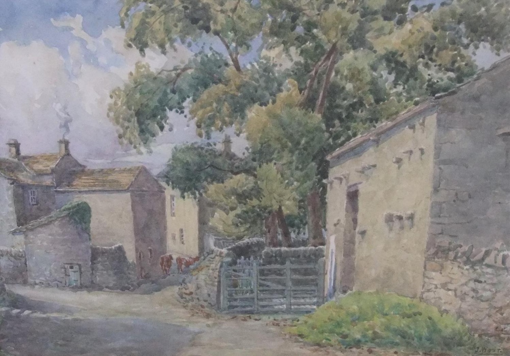 Joseph WEST (1882-1958) watercolour, Farm at old Gressington, framed 25 x 36 cm Fine with good - Image 2 of 6