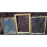 7 various small/medium antique and modern frames, some glazed. Internal measurements - 30 x 30 &