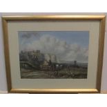 After Clarkson Stanfield, watercolour, coastal scene, (the original entitled Dieppe) bears