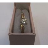 14ct yellow gold, solitaire diamond ring (approx 3/8ct) approx 2.5 grams gross, size M