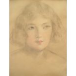 Harry John PEARSON (1872-1933) pastel head study of the artists niece, studio stamped verso, framed,