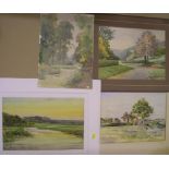 4 Edwardian watercolours by differing artists including William Clarke EDDINGTON (act.c.1860-1885)