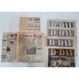Interesting collection of WW2 newspapers, D-day etc (11 items in total)