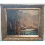 Robert Leslie HOWEY (1900-1981) 1927 oil on board "View of Derwentwater", signed, original artist