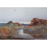 Cyril WARD (1863-1935) watercolour, "Autumnal river scene", signed, mounted and framed, 24 x 34 cm