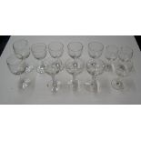 12 small antique 19thC wine glasses All generally in very good, undamaged condition