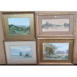 4 early Edwardian framed watercolours all by differing artists to include Norman Haynes, Arthur A