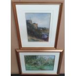 2 good quality framed watercolours, George Edward ALEXANDER (1865-1931), castle scene and Florence