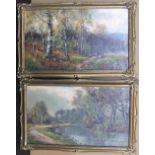 Pair of Henry Hadfield CUBLEY (1858-1934) oils on canvas, "Country landscapes" in matching