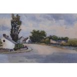 Octavius RICKATSON (1856-1941) watercolour "The deserted street", signed, framed, 17 x 23 cm