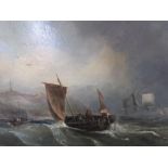 William Anslow THORNLEY (1857-1935) oil on board, "Shipping off the coast", faintly signed lower