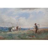 Sidney Paul GOODWIN (1867-1944), large watercolour, Harvesting scene, signed, framed, 33 x 50 cm