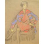Harry John PEARSON (1872-1933) pastel "Portrait of the artists neice", studio stamped verso,