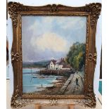 Henry Hadfield CUBLEY (1858-1934) 1900 oil on board, "Minehead", original frame, signed, inscribed