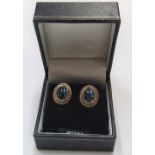 Boxed 9ct gold & Abalone earrings