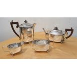 Early 20thC, Maple & Co, Sheffield 4 piece good quality, stylish EPNS tea set comprising tea pot and