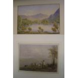 2 unsigned watercolours, both late 19thc, 1 by William Taylor LONGMIRE (1841-1914), both mounted but