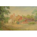 Thomas Nicholson TYNDALE (1860-1930) watercolour "Country cottages", signed, mounted but unframed,