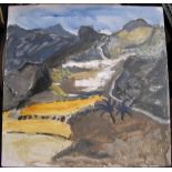 Sheila Macnab MACMILLAN (1928-2018) oil ob thick paper, "Banaojan", original labels & inscriptions