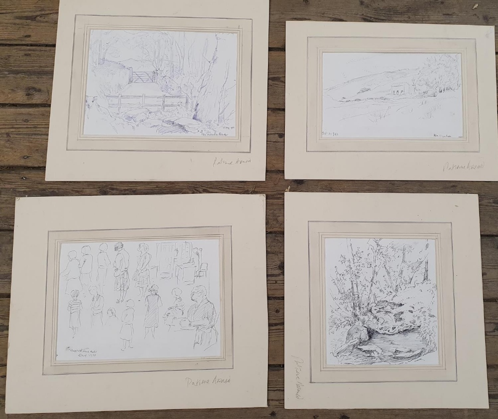 Patience ARNOLD (1901-1992) pencil sketches (4), all mounted but unframed