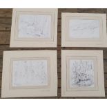 Patience ARNOLD (1901-1992) pencil sketches (4), all mounted but unframed