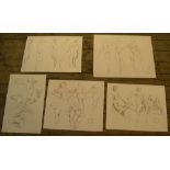 5 Peter COLLINS (1923-2001) pencil, female nude studies, Approx average size is 39 x 51 cm