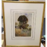 David WOODLOCK (1842-1929) watercolour "Young lady in hayfield at Hale, Cheshire", signed, modern
