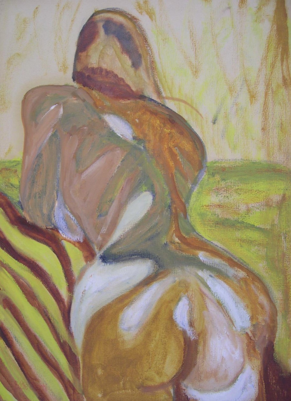 Eddie Bianchi (Newcastle-Upon-Tyne active 1975-1995) "Back of reclining female nude", oils on paper, - Image 2 of 3