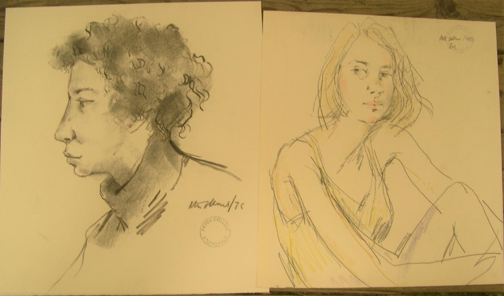 5 good quality, Peter COLLINS (1923-2001) female portraits, differing mediums, Approx average size - Image 2 of 4