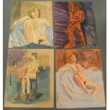 4, Eddie Bianchi (Newcastle-Upon-Tyne active 1975-1995) all portraits oils on paper, all unframed,