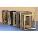 8 small frames, gesso and wood, some losses'