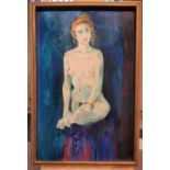 Lewis DAVIES (1939-2010) 1993 oil on board, "Red-headed female nude", signed and dated, framed, 46 x