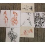 7, Peter COLLINS (1923-2001 female nudes/figure studies of differing mediums, largest size Approx 32