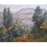 Charles Benard, 1950s oil on board, "French country landscape", framed, 35 x 42 cm