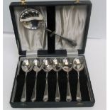 Cased set of soup spoons, stamped Dixon.