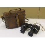 WW1 era leather cased binoculars
