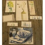 10 Peter Collins (1923-2001) watercolour still-life studies, all unframed, various sizes